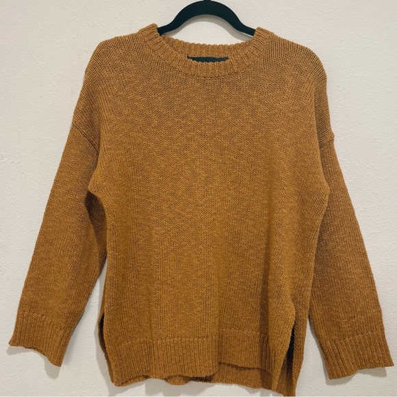 Jenni Kayne Cotton Linen Boyfriend Fisherman Amber Brown Sweater – XS - Picture 3 of 6